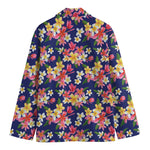 Tropical Frangipani Plumeria Print Men's Cotton Blazer