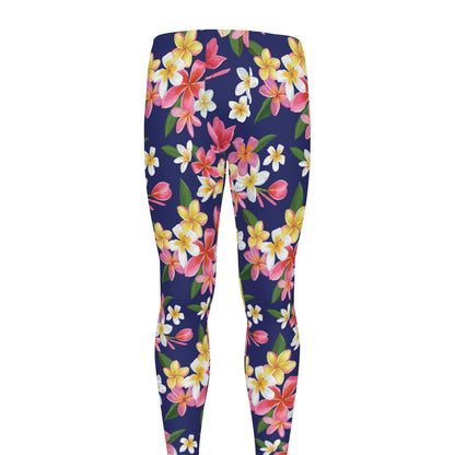 Tropical Frangipani Plumeria Print Men's leggings