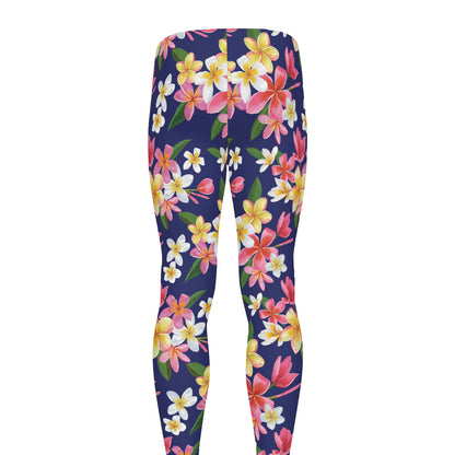 Tropical Frangipani Plumeria Print Men's leggings