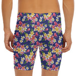 Tropical Frangipani Plumeria Print Men's Long Boxer Briefs