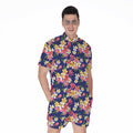 Tropical Frangipani Plumeria Print Men's Romper