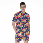 Tropical Frangipani Plumeria Print Men's Rompers