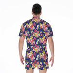 Tropical Frangipani Plumeria Print Men's Rompers