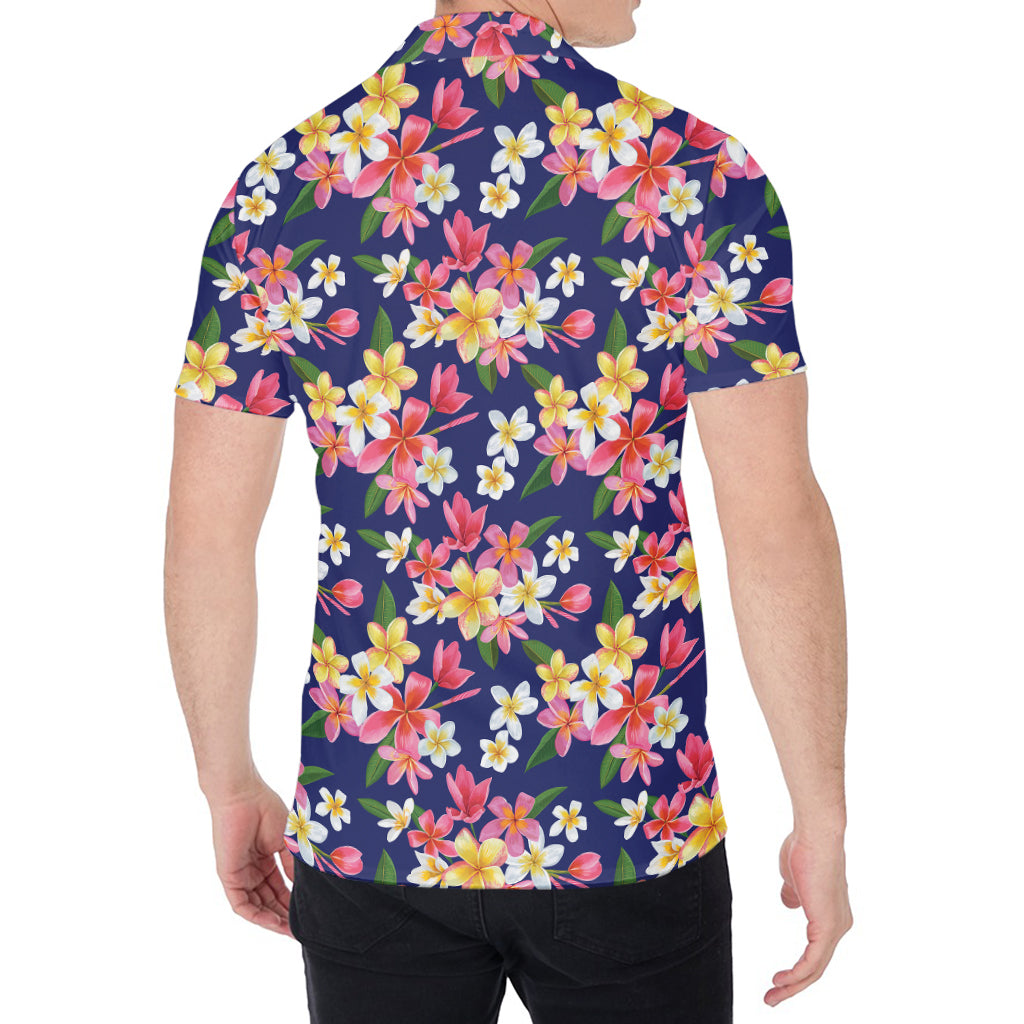 Tropical Frangipani Plumeria Print Men's Shirt