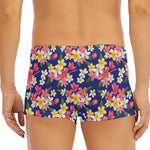 Tropical Frangipani Plumeria Print Men's Short Boxer Briefs