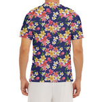 Tropical Frangipani Plumeria Print Men's Short Sleeve Rash Guard