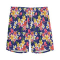 Tropical Frangipani Plumeria Print Men's Athletic Shorts