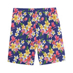 Tropical Frangipani Plumeria Print Men's Sports Shorts