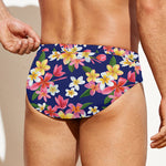 Tropical Frangipani Plumeria Print Men's Swim Briefs