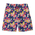Tropical Frangipani Plumeria Print Men's Swim Trunks