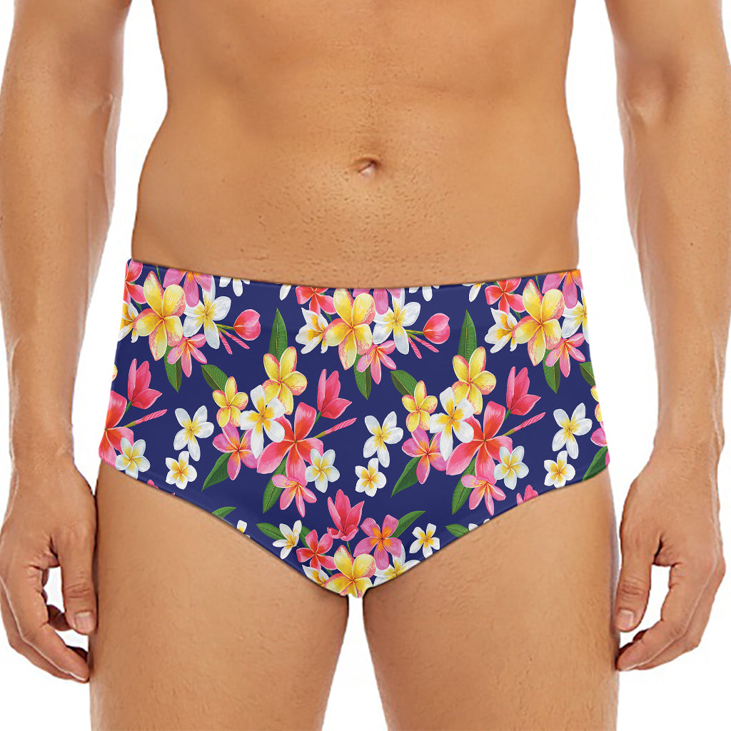 Tropical Frangipani Plumeria Print Men's Triangle Swim Briefs