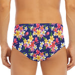 Tropical Frangipani Plumeria Print Men's Triangle Swim Briefs