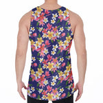 Tropical Frangipani Plumeria Print Men's Velvet Tank Top