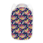 Tropical Frangipani Plumeria Print Mesh Laundry Hamper