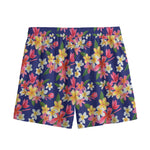 Tropical Frangipani Plumeria Print Mesh Shorts