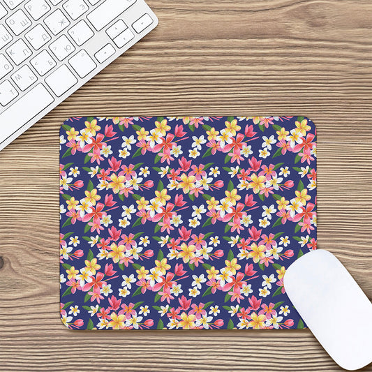 Tropical Frangipani Plumeria Print Mouse Pad