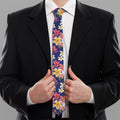 Tropical Frangipani Plumeria Print Necktie