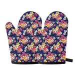 Tropical Frangipani Plumeria Print Oven Mitts