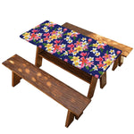 Tropical Frangipani Plumeria Print Picnic Table Cover