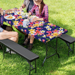 Tropical Frangipani Plumeria Print Picnic Table Cover