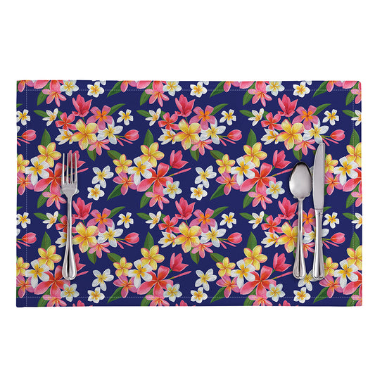 Tropical Frangipani Plumeria Print Placemat