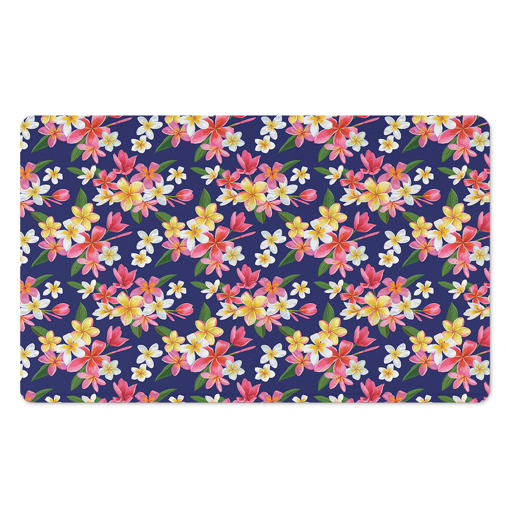 Tropical Frangipani Plumeria Print Polyester Doormat