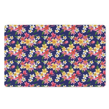 Tropical Frangipani Plumeria Print Polyester Doormat