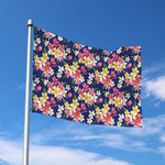 Tropical Frangipani Plumeria Print Polyester Flag