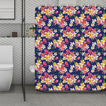 Tropical Frangipani Plumeria Print Polyester Shower Curtain