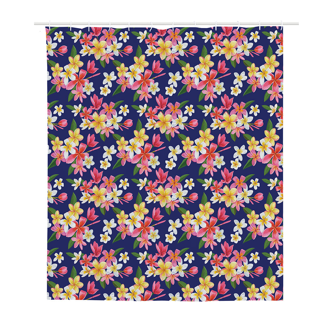 Tropical Frangipani Plumeria Print Polyester Shower Curtain