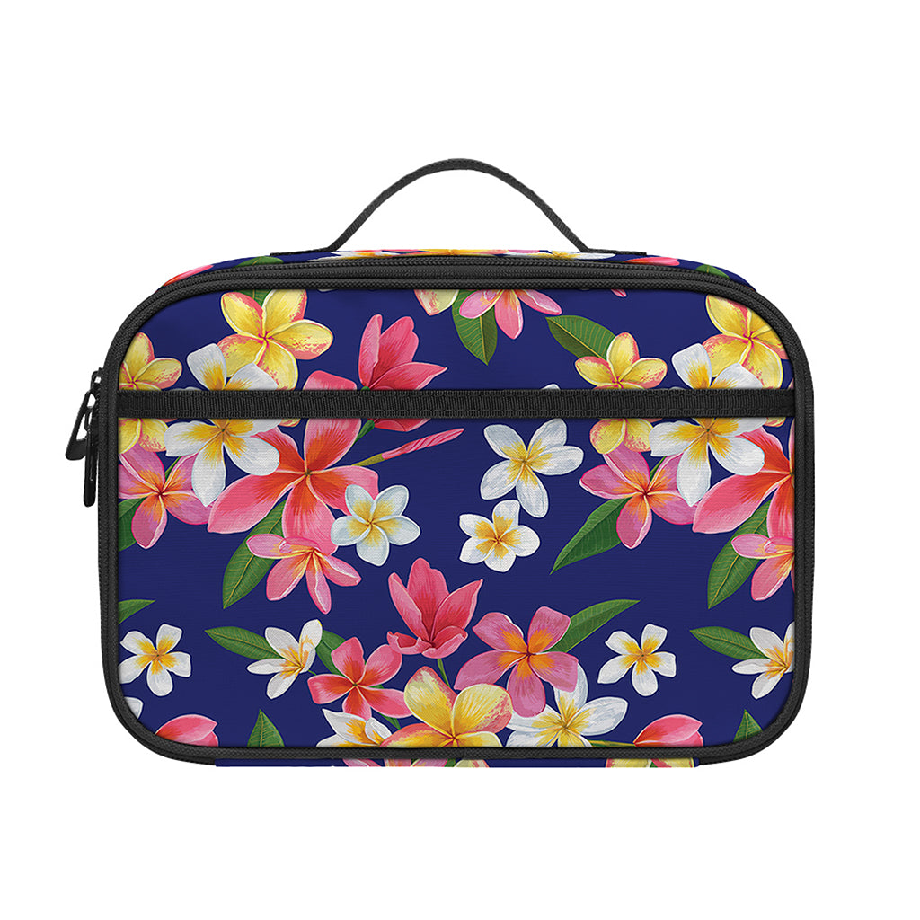 Tropical Frangipani Plumeria Print Portable Lunch Bag