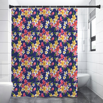 Tropical Frangipani Plumeria Print Premium Shower Curtain