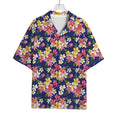 Tropical Frangipani Plumeria Print Rayon Hawaiian Shirt