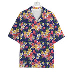 Tropical Frangipani Plumeria Print Rayon Hawaiian Shirt