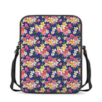 Tropical Frangipani Plumeria Print Rectangular Crossbody Bag