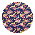Tropical Frangipani Plumeria Print Round Blanket
