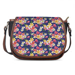 Tropical Frangipani Plumeria Print Saddle Bag
