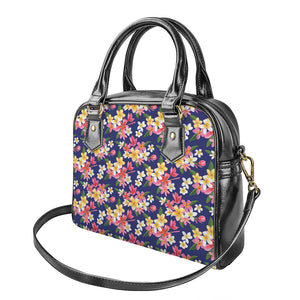 Tropical Frangipani Plumeria Print Shoulder Handbag