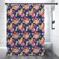 Tropical Frangipani Plumeria Print Shower Curtain