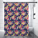 Tropical Frangipani Plumeria Print Shower Curtain