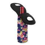 Tropical Frangipani Plumeria Print Single Neoprene Wine Tote