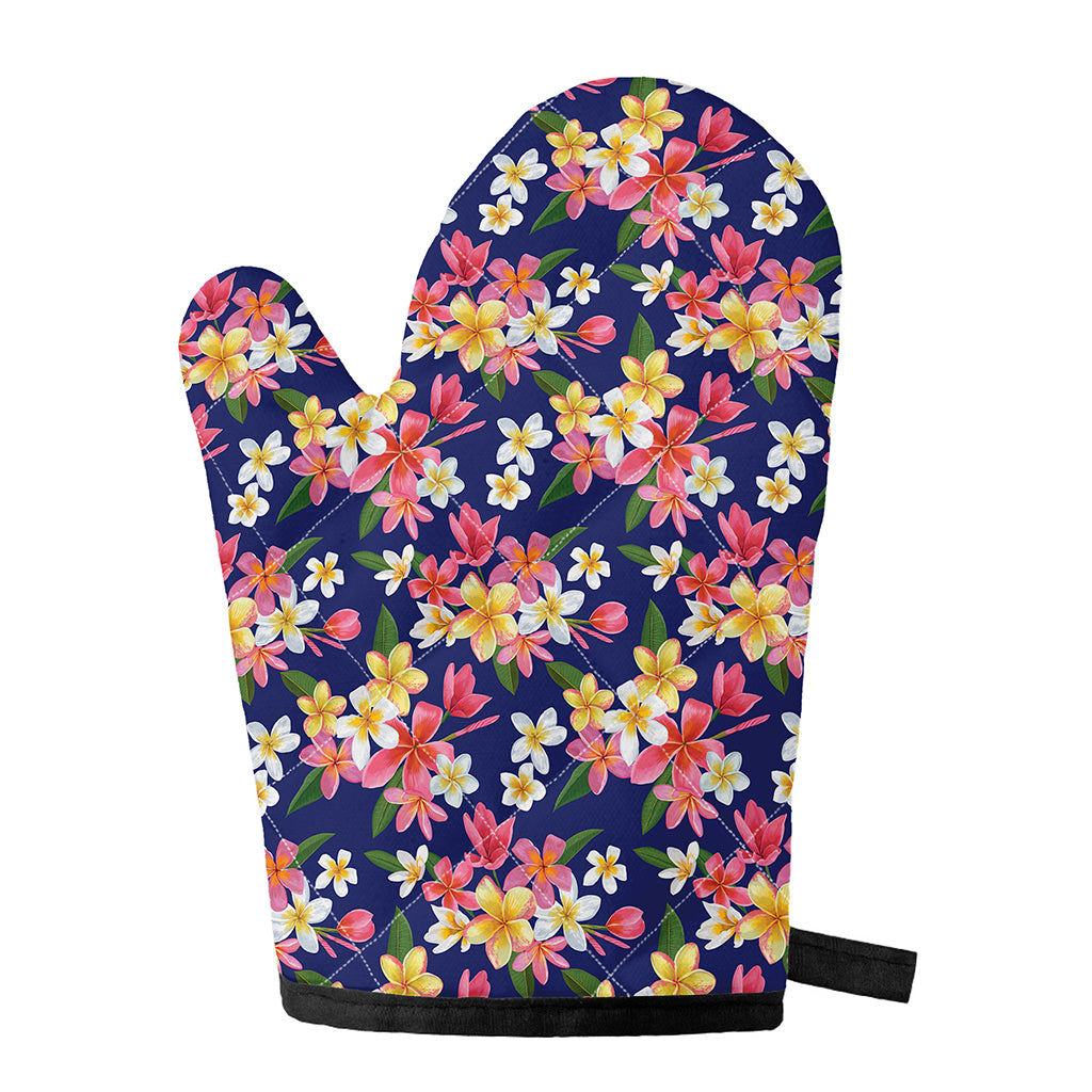 Tropical Frangipani Plumeria Print Single Oven Mitt