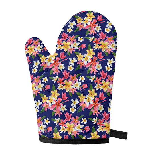 Tropical Frangipani Plumeria Print Single Oven Mitt