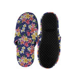Tropical Frangipani Plumeria Print Slippers