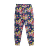 Tropical Frangipani Plumeria Print Sweatpants