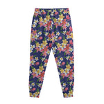 Tropical Frangipani Plumeria Print Sweatpants