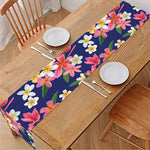 Tropical Frangipani Plumeria Print Table Runner