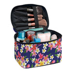 Tropical Frangipani Plumeria Print Travel Makeup Bag