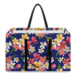 Tropical Frangipani Plumeria Print Utility Tote Bag