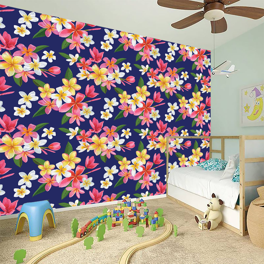 Tropical Frangipani Plumeria Print Wall Sticker